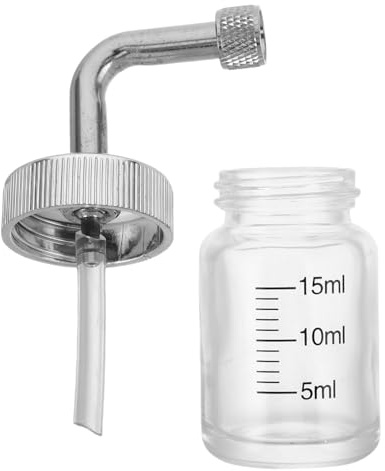 BIUDECO Small Glass Paint Storage Jar Oxygen Insulation Meter Accessory Airbrush Paint Humidifier Bottle Metal Lid