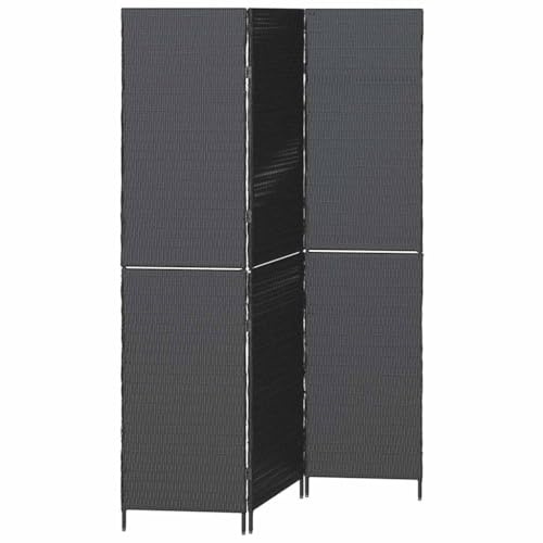 vidaXL Raumteiler Schwarz 146 x 180 cm Poly-Rattan | Ideal zum Schaffen privater Räume, Zeitgemäßer Look, der jede Einrichtung ergänzt, Einfach zu lagern und zu transportieren