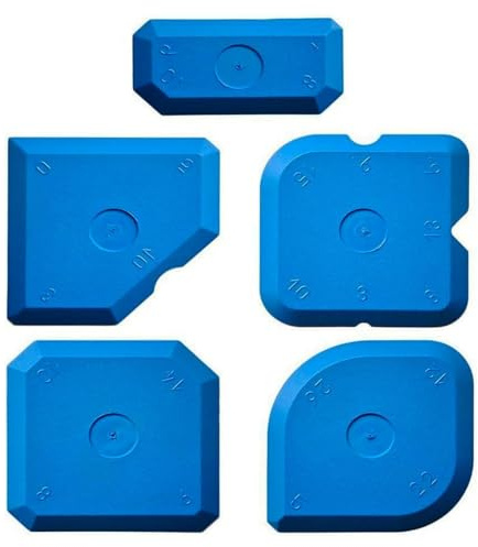 5 Pcs Caulking Tool,Reusable Silicone Smoothing Tool,Sealant Tools with Multi-Edge Profiles,Silicone Finishing Tools for Bathroom Kitchen Floor Tile,Professional Grout Removal and Seamless Sealing