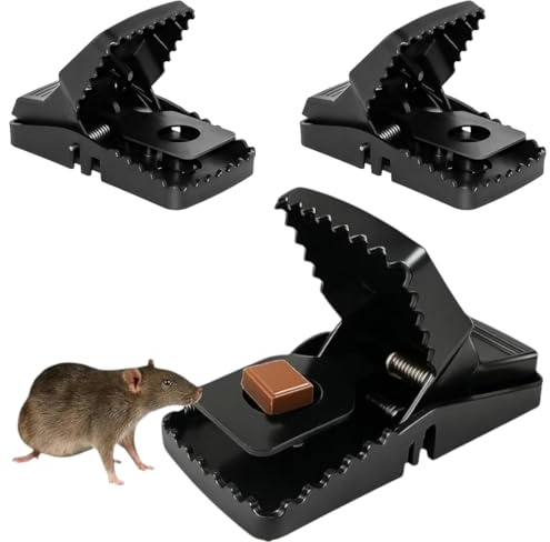 EJRUP Piège à Rats Professionnel, 3 Piège Souris Reutilisable, Clips de Piege a Souris Efficace,Tapette Plastique Clips de Piege a Souris,pour la Maison et Exterieur