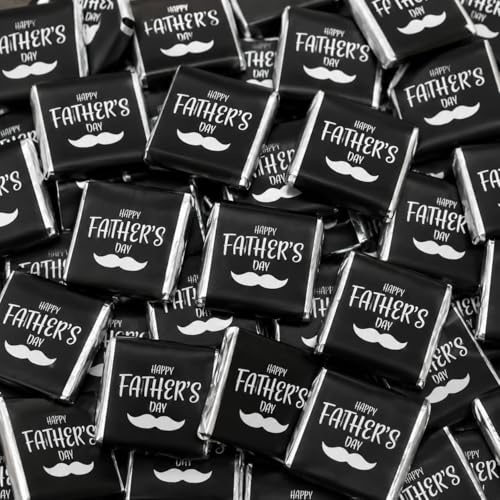 Fathers Day Mini Chocolates 50 Pack – Individually Wrapped Mini Chocolate Neapolitans Assorted Happy Fathers Day Designs Party Bag Fillers Gift Treats for Best Dad Favour Sweets for Events