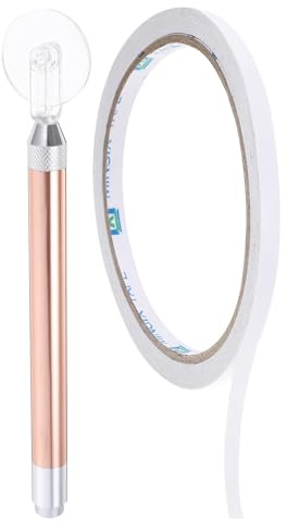 PACKOVE Rueda de Arte de Diamante con Luz LED Dorada, Rodillo de Presión para Dibujo de Gemas, Incluye Cinta Adhesiva Doble Cara, Herramienta para Manualidades de Pintura con Gemas, Kit