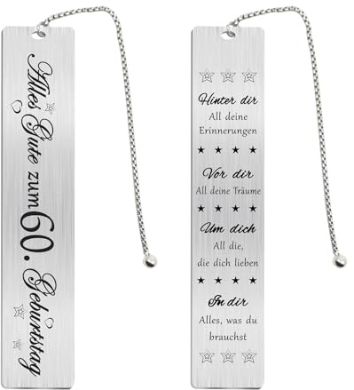 60. Geburtstagsgeschenke für Frauen Männer, Happy 60 Jahre alt Lesezeichen