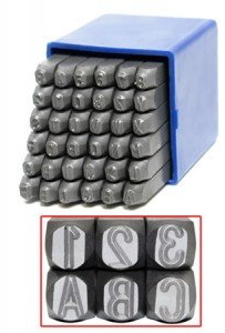 Schlagzahlen Set - 36 TLG. 0-9 und A-Z in 4-6 - 10 Millimeter (6 Millimeter)