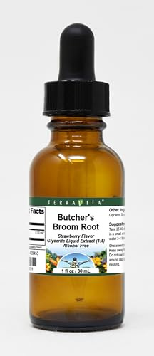 Butcher's Broom Root - Glycerite Liquid Extract (1:5) - Strawberry Flavored (1 fl oz, ZIN: 428455) - 2 Pack