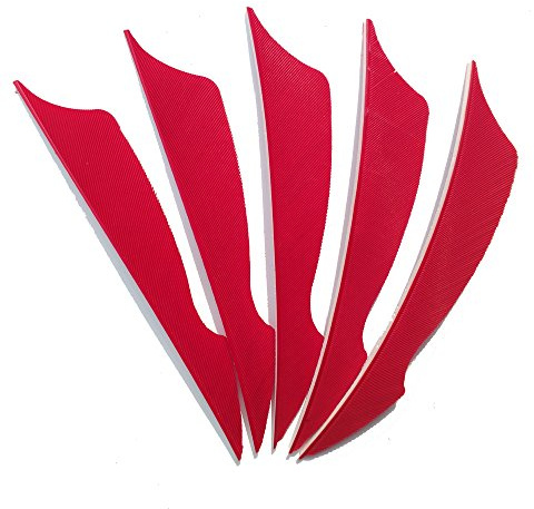 SHARROW 50pcs Bogenschießen Pfeilfedern 4 Zoll Naturfeder Befiederung Bogensport Zubehör (Rot)