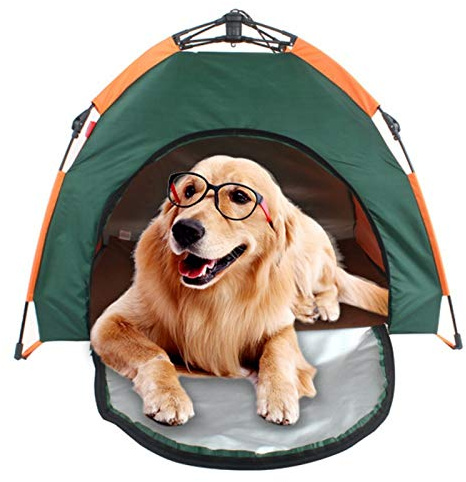 RUIBUY Hunde-Zelt, für kleine/mittelgroße und große Hunde, sofortiger Aufbau in 60 Sekunden, wasserdicht, Kissen abnehmbar, L x B x H: 79 x 77 x 62 cm