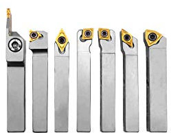 PAULIMOT Drehmeißel-Set mit Wendeplatten, vernickelt, 6 mm, 7-teilig