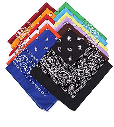 Bandana Kopftuch,12 Stück Paisley Halstuch Kopf Square Schal Multifunktionsfarbenes Fahrrad-Stirnband Halstuch Taschentuch für Männer Frauen Hip-Hop Sporting （12 Farben）