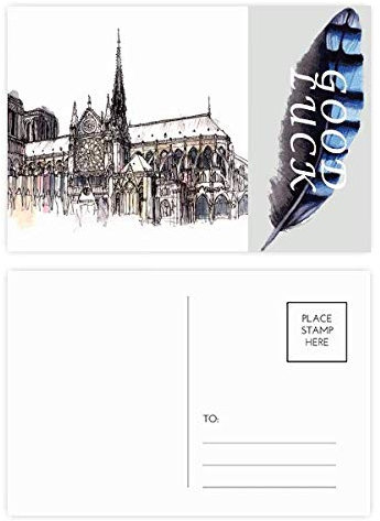 Notre-Dame de in Paris Frankreich Postkarten-Set mit Federn, 20 Stück