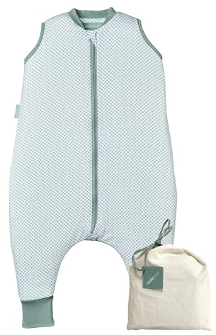 molis & co Babysovsäck med fötter, perfekt för vår och höst, TOG-värde 1, lätt vadderad, av 100 % bomull (Oeko-TEX 100), premiumkvalitet – Vichy Green (70 cm)