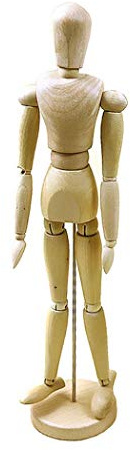 ZoTuoART 11,4 - 40,6 cm große menschliche Figur aus Holz mit Standfuß Skizzenmodell für Heimdekoration und Künstler, dynamisch, 14 cm