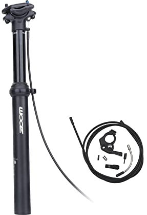MEROCA Dropper Sattelstütze Mountainbike Sattelstütze Fahrrad Drahtsteuerung 30,9 mm 31,6 mm Außenverdrahtung (Schwarz 31,6 x 375 mm externe Verkabelung)