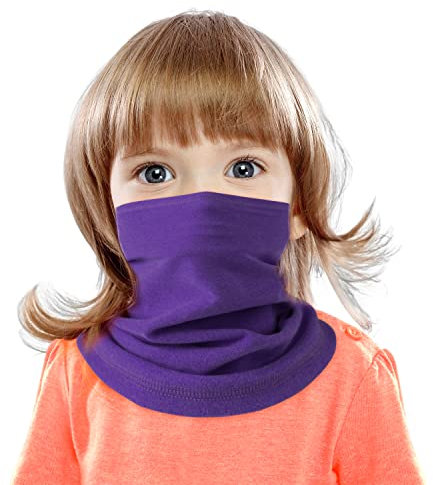 HEGCOIIE Kinder Schlauchschal Winter Fleece Loop Schal Halswärmer Halstuch Winddicht Ski Maske Warmer für Jungen Mädche (Lila)
