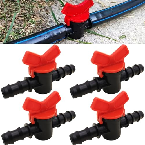 CTRICALVER Raccord d'Irrigation, 4 Pcs Vanne Commutation d'Irrigation, vanne d'arrêt de tuyau d'arrosage, pour Le Contrôle de la Vanne d'eau de Jardin Extérieur
