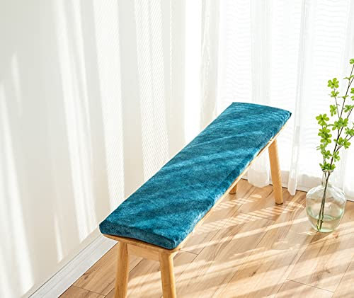RAKTOV Bankkissen für Innenbereich, rutschfest, Garten-Sitzkissen mit Gurt, weiches, rechteckiges Bankkissen, Sitzkissen für Küche, Zuhause, Tatami, Sofa, Holzstuhl, Outdoor, blau, 260 x 30 x 4 cm