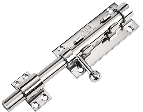 Litensh Türriegel für Schiebetore mit Loch für Vorhängeschloss, 304 Edelstahl Torriegel Schlossriegel Beidseitig Schieberiegel Türsicherheitsschloss Abschließbar Türschnalle, 14mm Durchmesser 200mm | Robuster Türriegel für Schiebetore, Sicherheitsschloss mit Vorhängeschloss für Schuppen, Holzzaun, Scheune, Garage, 20,3 cm