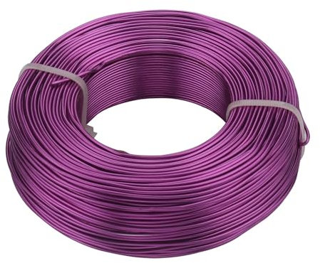 Aluminiumdraht 1/1,2/1,5/2 / 2,5/3 mm 1 Rolle Aluminiumdraht for die Schmuckherstellung DIY Halskette Armband Handwerk Vielseitiger lackierter Aluminiumdraht (Color : Purple, Size : 2.0mm ab