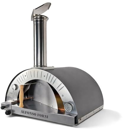 Hybrid-Pizzaofen mit Gas und Holz – 4 Pizzen – für den Außenbereich, traditionelle Verwendung mit Holz oder Gasbrenner – Schamottstein 3 cm, 500 Grad, Made in Italy (nur Ofen ohne Brenner)