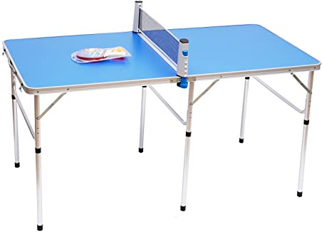 Kaichenyt Klappbare Tischtennisplatte, Indoor Tischtennistisch mit 2 Schläger und 3 Bälle Freizeittisch(Inklusive Tischtennisnetz)