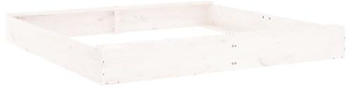 vidaXL Arenero con Asientos Cuadrado, Foso Caja de Arena, Arenero de Exterior, Arenero para Niños de 2-8 Años, Madera Maciza de Pino Blanco