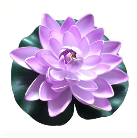 KüNstlicher Lotus 10/17/28/40/60 cm Lotus Künstliche Blume Schwimmende Gefälschte Lotus Pflanze Lebensechte Wasser Mikro Landschaft for Teich Garten Dekor KüNstliche Seerosen (Color : 17cm Purple)