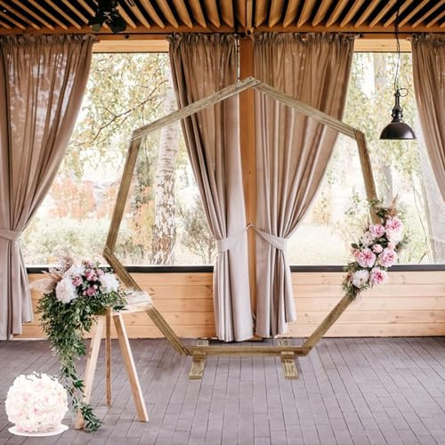 Bcofo 210x220cm,Holz Rosenbogen,Hochzeitsbogen Hexagon: Traubogen Hochzeit Hintergrund Stand Bogen for Geburtstagsfeier Hochzeit Garten Innen- und Außendekoration