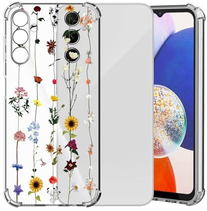 ChoosEU Transparent Hülle für Samsung Galaxy A35 5G Weich TPU silikonfodral med Blume Muster Motiv för Mädchen Frauen Dünne Handyhülle Stoßfeste Airbag Skyddskåpa - Sonnenblume