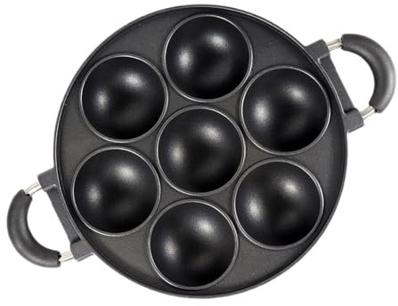 Molde Para Galletas De Hierro Fundido | Molde Para Pasteles Minii Con Asas, Juego Para Hornear Pre-sazonado, 7 Bandejas Para Hornear Pasteles, Molde Para Hornear Galletas Resistente, Sartén De Hierro
