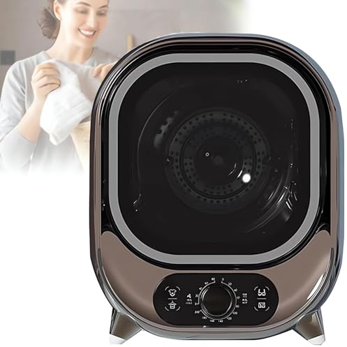 TRTDYFKH Tumble Dryer, Powerful Turbine 0-200 Minutes Hot Cold Air 3D Drying 5kg Vented Tumble Dryer 35dB Silent Compact Spin Dryer Filter Lint Dust(Brown)