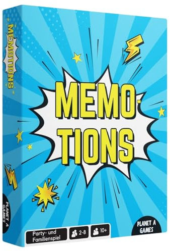Planet A MEMOTIONS – Lustiges Partyspiel für Familie & Freunde | Merkspiel, Kartenspiel für 2-8 Personen ab 10 Jahren | Bewegung, Geräusche & Worte