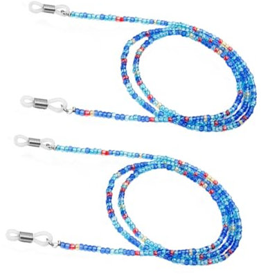 COLLBATH 2stücke Brillenkette Mit Perlen Und Brillenhalteband Aus Widerstandsfähigem Material Zum Schmücken Von Lesebrillen Brillen Und Sonnenbrillen Verhindert Dass Ihre Brille Verloren