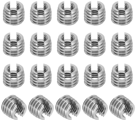 PATIKIL Insert Fileté Auto-Taraudeurs, 20 Pcs M6 x M10 x 8mm Acier Inoxydable 303 Filetage Adaptateur Réducteur Vis à Fente Inserts de Réparation Écrous Manchon