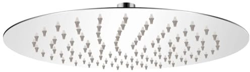 ShGaxin Pommeau de douche rond effet pluie, pommeau de douche, douche de pluie, douches de bain, pommeau de douche, pièces de rechange colonne douche, acier inoxydable 25 cm