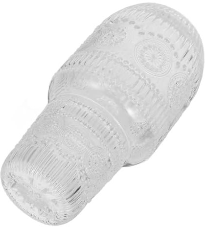 Healifty Embossed Glass Water Bottle Set Sunflower Design Hydrate Water Bottle Cup Modern Glass Carafe Cup