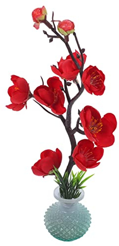 Cabilock Adorno Floral para Plato de Sashimi Rojo de Plástico para Sushi