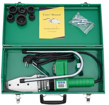 Kit de soudure de tuyau, appareil de soudage de tuyau, outil de soudage de tuyau, 3 têtes de coupe, outils de soudage réglables à température réglable pour la maison, l'atelier ou le chantier 20-32 mm