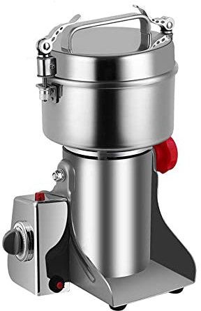 hxoity 800G Getreidemühlen Elektrisch Kräutermühle Swing Type Elektrische Kornmühle Getreidemühle 304 Edelstahl Getreide Pfeffermühle Maschine Zum Mahlen Von Chinesischen Kräutern, Gewürzen, Getreide