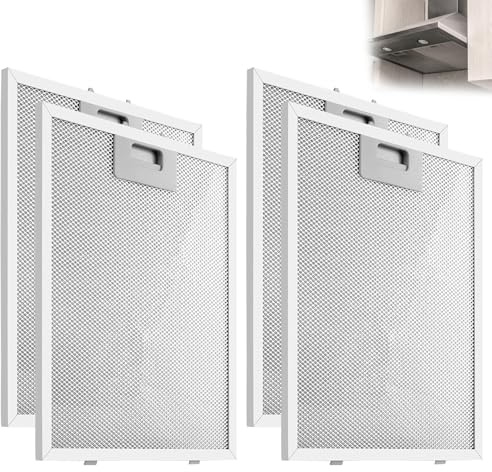 4 PCS 32 * 26 * 0.9mm Extractor Fan Filters, 5-Layer Aluminum General Purpose Cooker Hood Filters, Kitchen Extractor Fan Filter, Easy to Clean, Available for Many Leading Brands