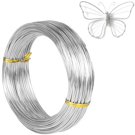 Basteldraht,Aluminiumdraht 1mm, ø1mmx50 M,Aludraht 1mm,Aus Aluminium Basteldraht Basteln Schmuckherstellung Bindedraht Modellierdraht (1.0mm50M-Silver)