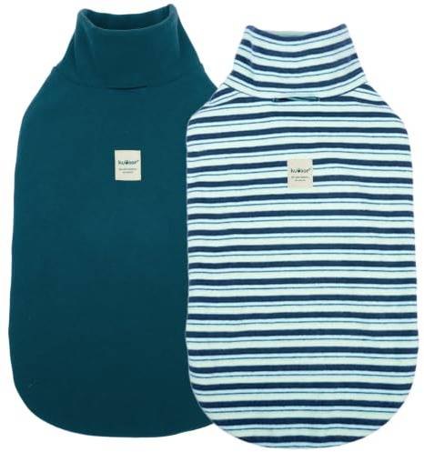 Kuoser 2 Stück Hundepullover Fleece, Pullover für kleine Hunde, Blau S | Hundepullover: weich, leicht & elastisch, bequem anzuziehen, gute Passform – ideal für die Übergangszeit und erste kühle Tage