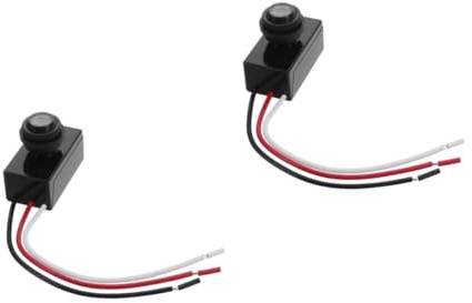 Operitacx 2 Pièces Interrupteur Photoélectrique Extérieur Dc Automatique Lumière Crépusculaire Protection Surcharge pour Lampes de Jardin et Éclairage Public