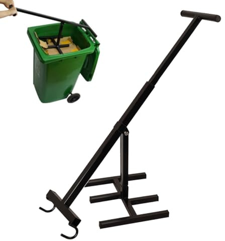 Manual Trash Compactor Portable Waste Recycling Hand Tool Adjustable Handle Waste Compacting Tool for 120L-360L Wheelie Bins