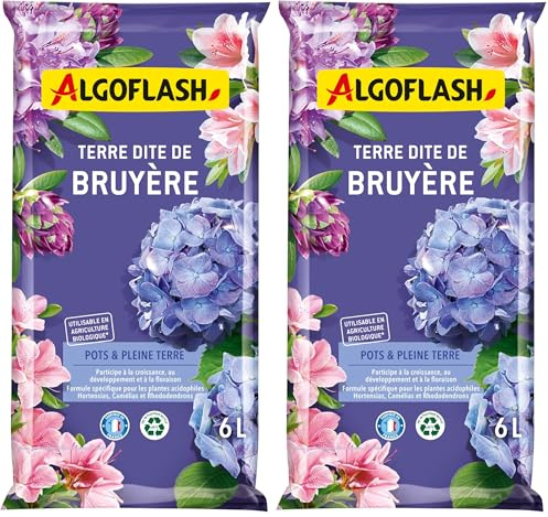 Agloflash Terre dite de Bruyère, Utilisable en Agriculture Biologique - 6L, Marron (Lot de 2)