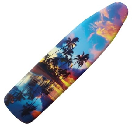 Ironing Board Covers 110 x 35cm Blue Orange Cloud Iron Board Covers and Pad Thick Resist Scorching and Staining Thick Easy Fit Iron Cover Adjustable Elastic Rope Ironing Boards Cover 110x35cm