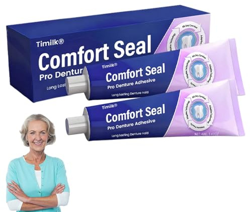 Timilk Comfort Seal Pro Denture Adhesive, Secure Denture Adhesive, Thermoplastic Denture Adhesive, Comfortable Refit, Long Lasting, Acts as Soft Reliner(2)