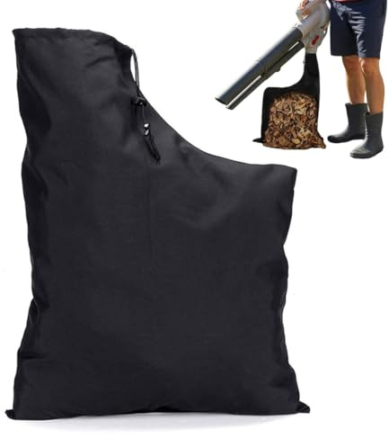 1 sacchetto per soffiatore foglie, sacchetto per aspirafoglie, sacchetto per foglie con cordino, sacchetto di raccolta regolabile, sacchetto sottovuoto per interni ed esterni (nero)