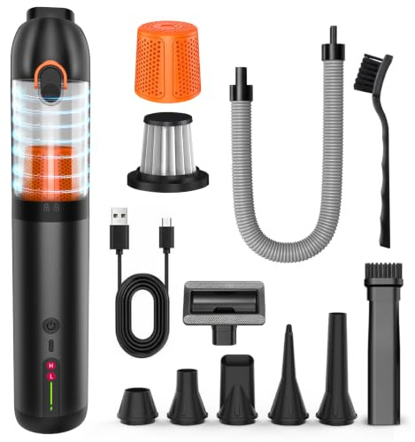 SZPACMATE Cordless Handheld Vacuum Cleaner, 4-in-1 Portable Mini Car Vacuum with 2 Suction Modes & 20000 PA, Blowing Inflating Deflating, USB-C Charge for Car Interior, Desk, Keyboard & Home