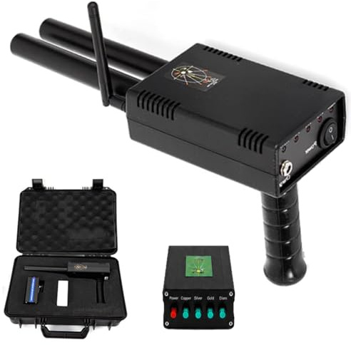 Metalldetektor Profi 1000 m Suchbereich, Golddetektor 20 m Erkennungstiefe, Handheld Metallsuchgerät mit Dual Probe, 12V Antenne Sender für Gold Silber Kupfer Diamanten, Schatzsuche Outdoor