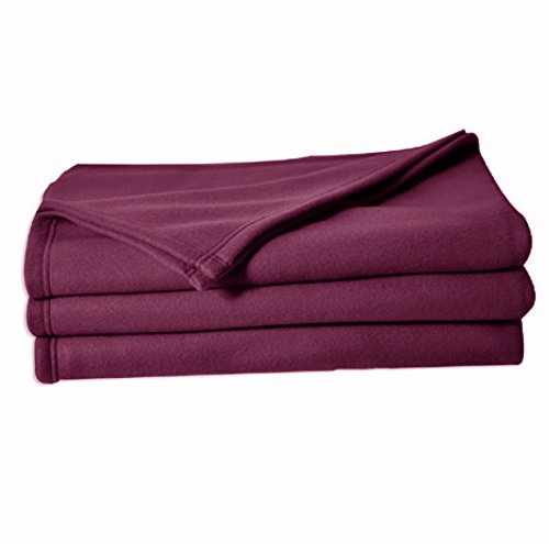 POYET MOTTE POLECO Couverture polaire Polyester Prune 180 x 220 cm
